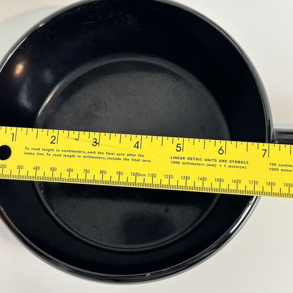 Vintage MCM Black Enamel Sauce Pan Red Dots Mid-Century 60s - Picture 8 of 9